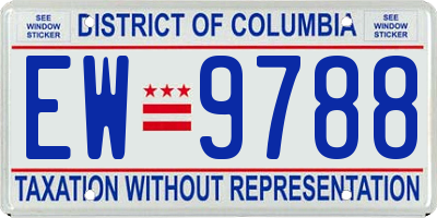 DC license plate EW9788