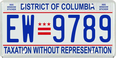 DC license plate EW9789