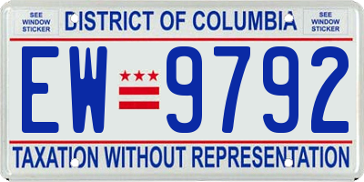 DC license plate EW9792