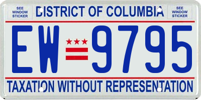 DC license plate EW9795