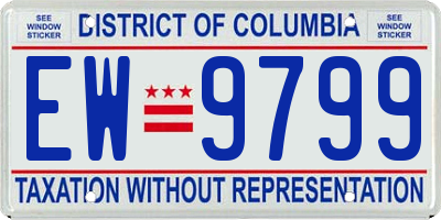 DC license plate EW9799