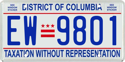 DC license plate EW9801