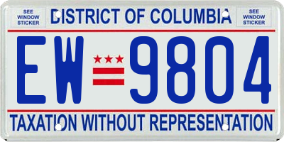 DC license plate EW9804