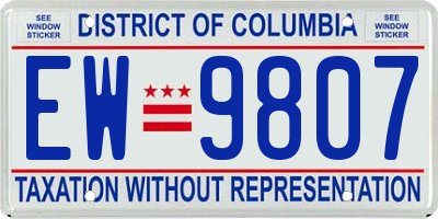 DC license plate EW9807