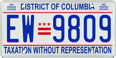 DC license plate EW9809