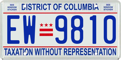 DC license plate EW9810