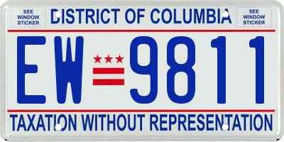 DC license plate EW9811