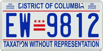 DC license plate EW9812