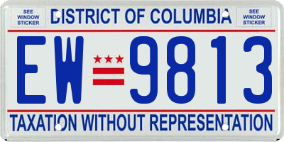 DC license plate EW9813