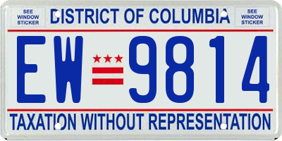 DC license plate EW9814