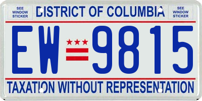DC license plate EW9815