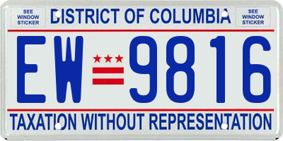 DC license plate EW9816