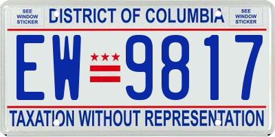 DC license plate EW9817