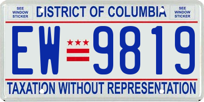 DC license plate EW9819