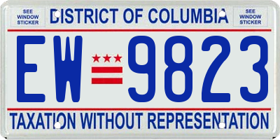 DC license plate EW9823