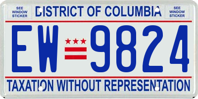 DC license plate EW9824