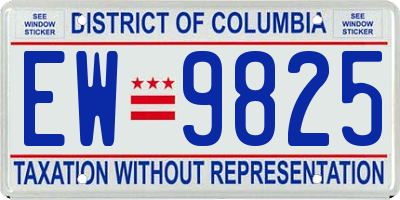 DC license plate EW9825