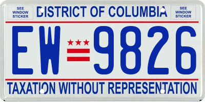 DC license plate EW9826