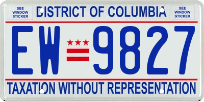 DC license plate EW9827