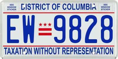 DC license plate EW9828