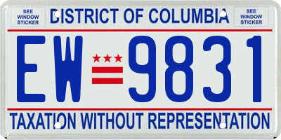 DC license plate EW9831