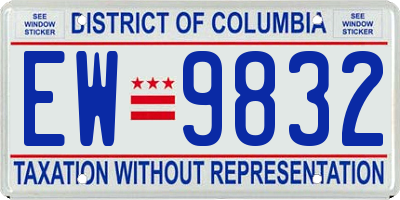 DC license plate EW9832