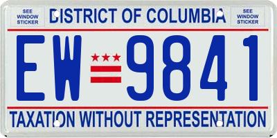 DC license plate EW9841