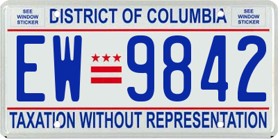 DC license plate EW9842