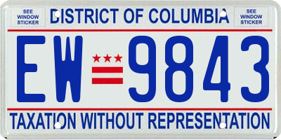 DC license plate EW9843