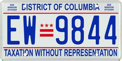 DC license plate EW9844