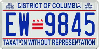 DC license plate EW9845