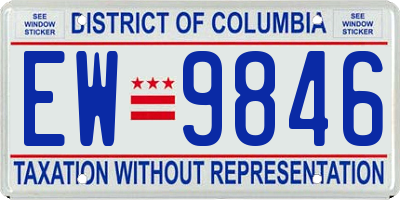 DC license plate EW9846