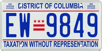 DC license plate EW9849