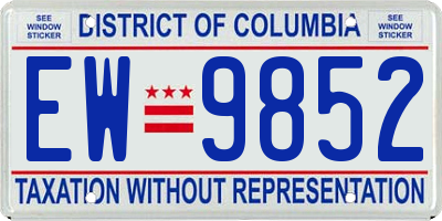 DC license plate EW9852