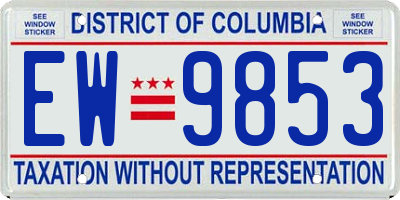 DC license plate EW9853