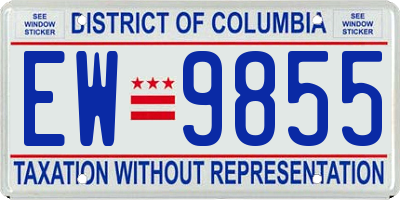 DC license plate EW9855