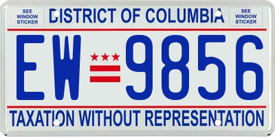 DC license plate EW9856