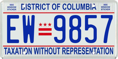 DC license plate EW9857