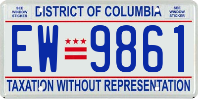 DC license plate EW9861