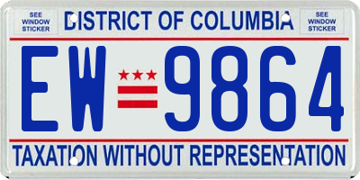 DC license plate EW9864