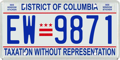 DC license plate EW9871