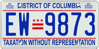 DC license plate EW9873