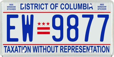 DC license plate EW9877