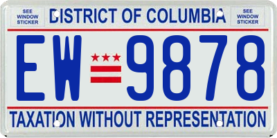 DC license plate EW9878