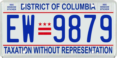 DC license plate EW9879