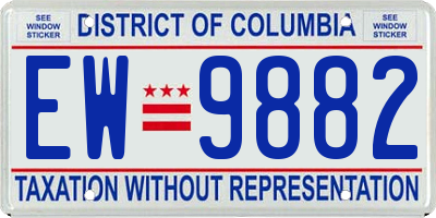 DC license plate EW9882