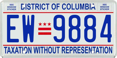 DC license plate EW9884