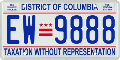 DC license plate EW9888