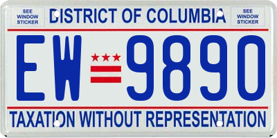 DC license plate EW9890