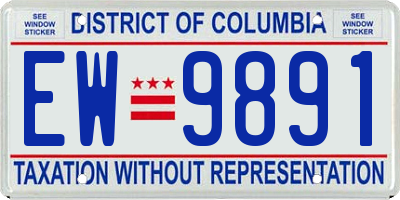 DC license plate EW9891